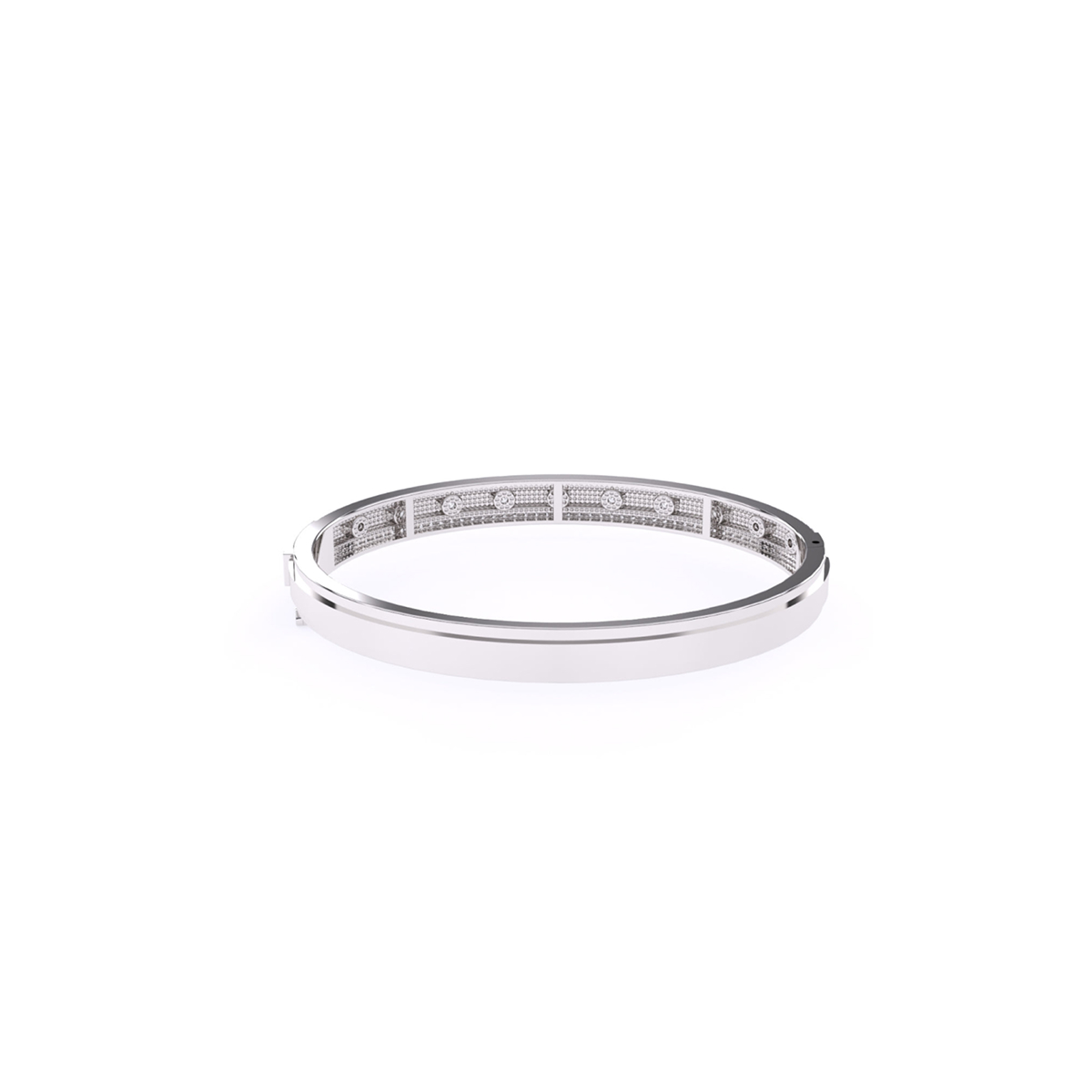 14K Rose Gold Classic Diamond Bangle Bracelet